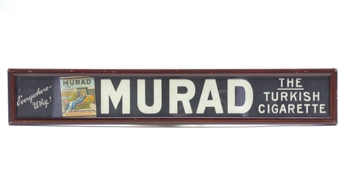 Vintage Murad Embossed Advertising Strip Sign