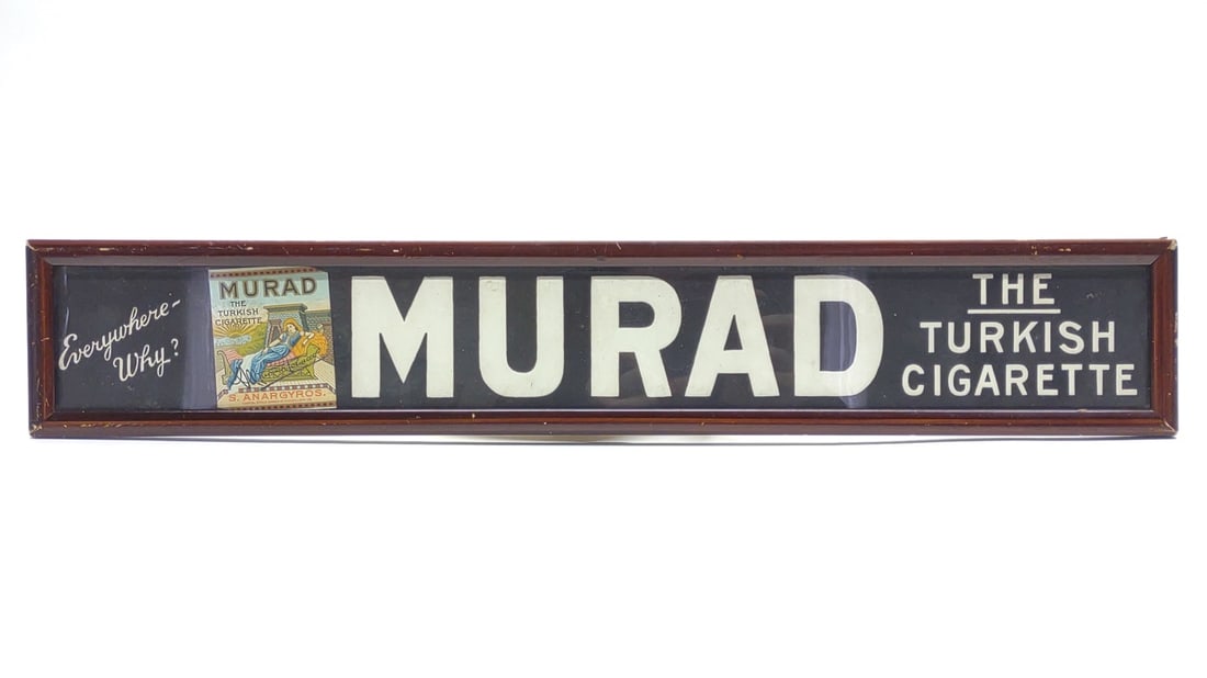 Vintage Murad Embossed Advertising Strip Sign (1 of 5)