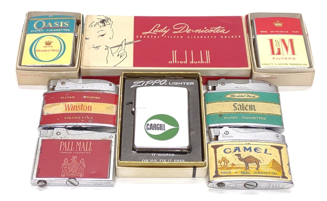8 Vintage Advertising Lighters & Cigarette Holder (1 of 12)