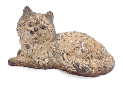 Vintage Hubley Cast Iron Fireside Cat Doorstop