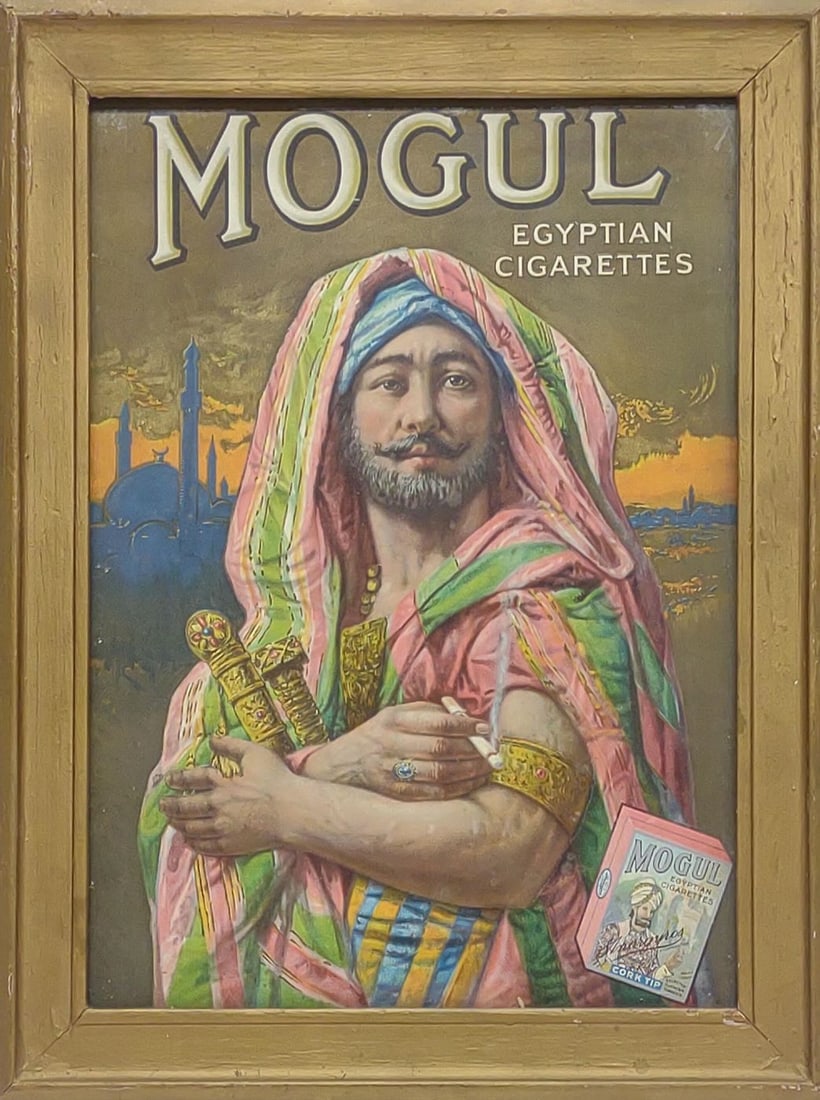 Antique Framed Mogul Tobacco Advertising Sign (1 of 4)