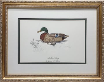James P. Fisher Signed Decoy Print w/ Remarque