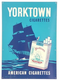 Vintage York Town Cigarettes Tin Advertising Sign