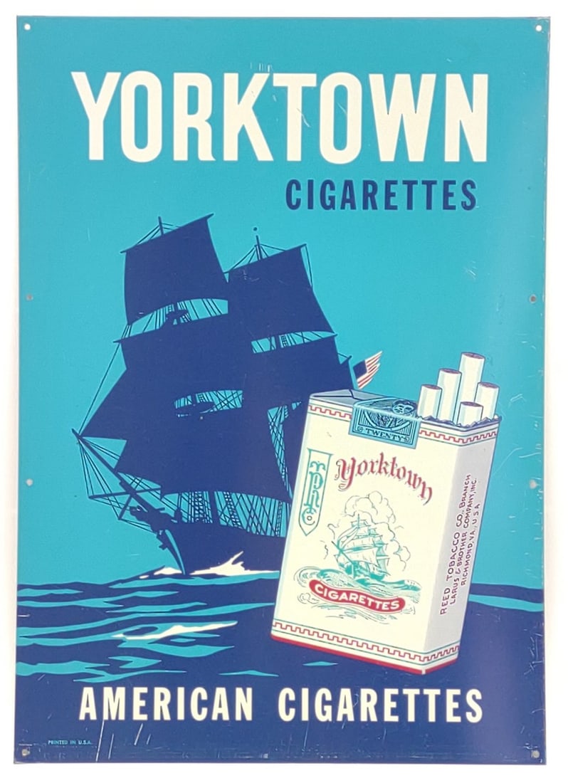 Vintage York Town Cigarettes Tin Advertising Sign (1 of 6)