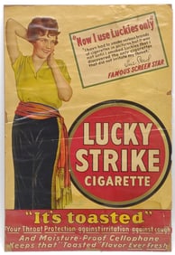 1930s Lucky Strike Cigarettes Advertising Poster