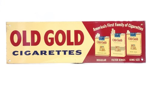 Vintage Old Gold Cigarettes Tin Advertising Sign