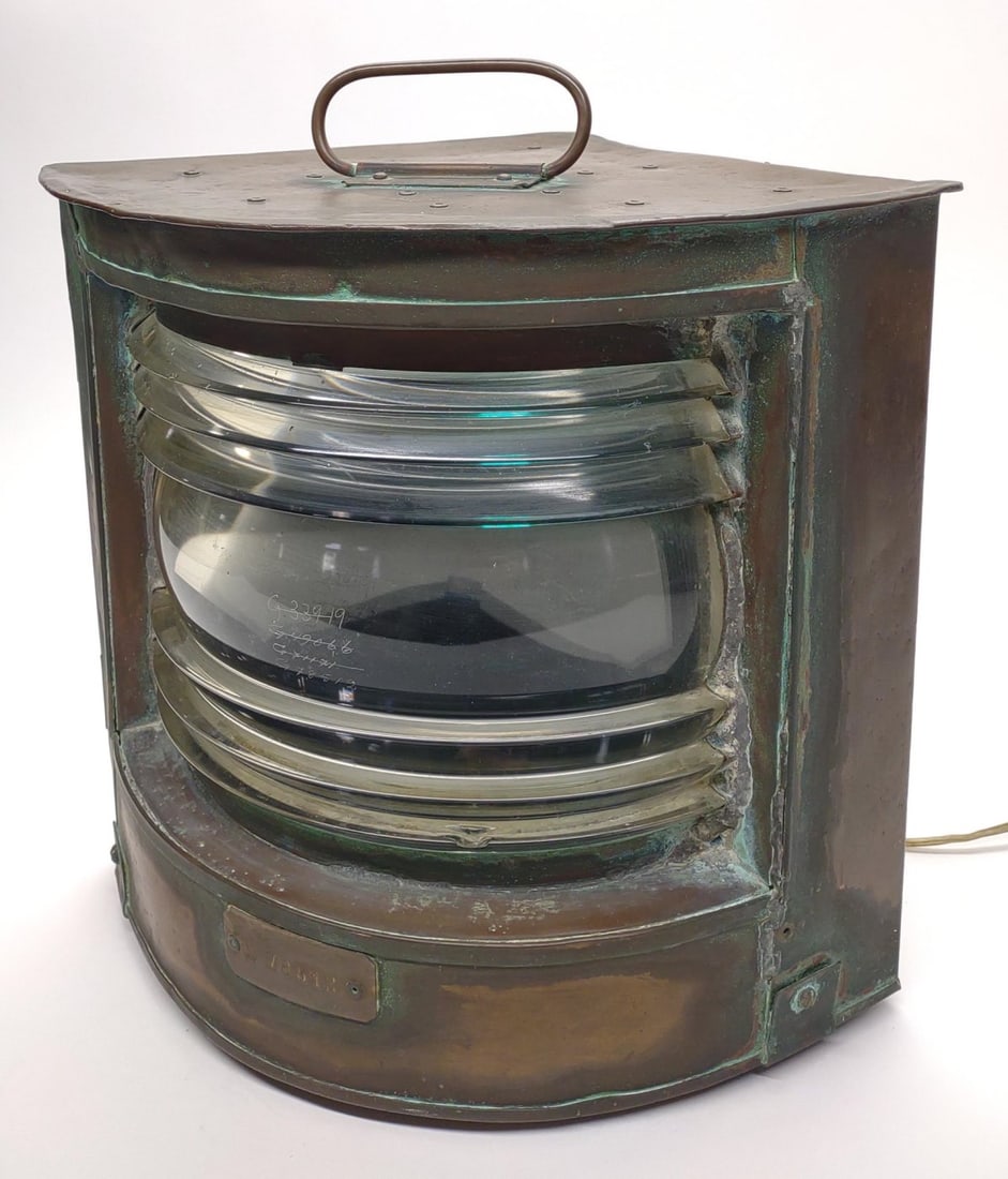 Antique Copper Ships Lantern Electrified Starboard (1 of 10)