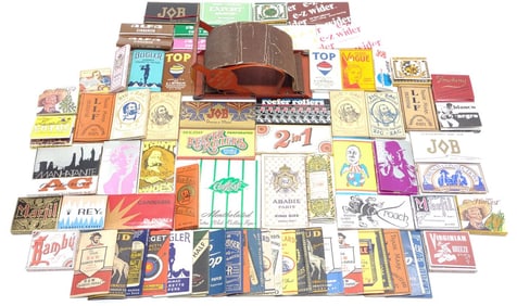 Vintage Rolling Papers w/ Cigarette Roller