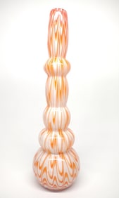 Tozai Home White & Orange Art Glass Vase 22.5"