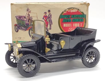 TN Japan Ford Model T Tin Friction Toy Car w/ Box