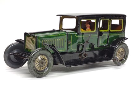 German Moko Piston Action Limousine Tin Windup Car