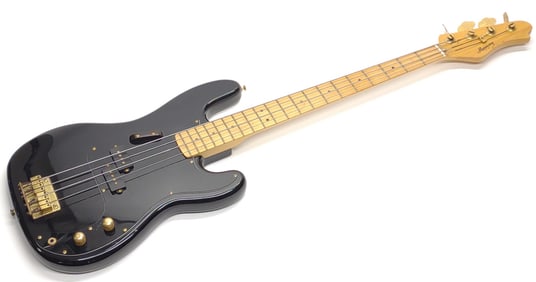 Vintage 1980's Harmony H65BG Black P Bass Guitar