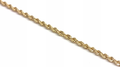 14K Yellow Gold Twist Rope Chain Necklace 24"
