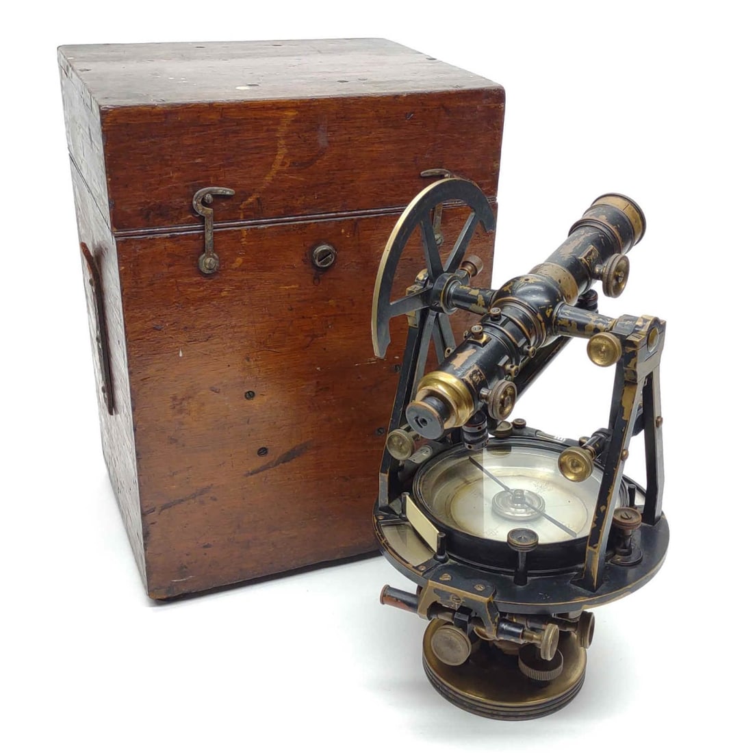 W & L.E. Gurley Surveyors Compass Transit w/ Case (1 of 12)