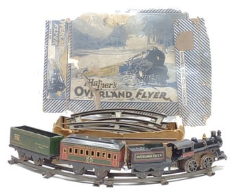 Pre-War Hafner Overland Flyer Toy Train Set w/ Box