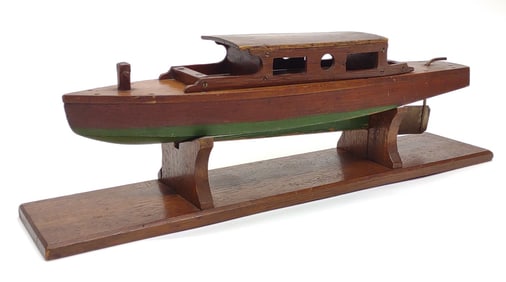 1938 Signed Cabin Cruiser Pond Boat Scale Model