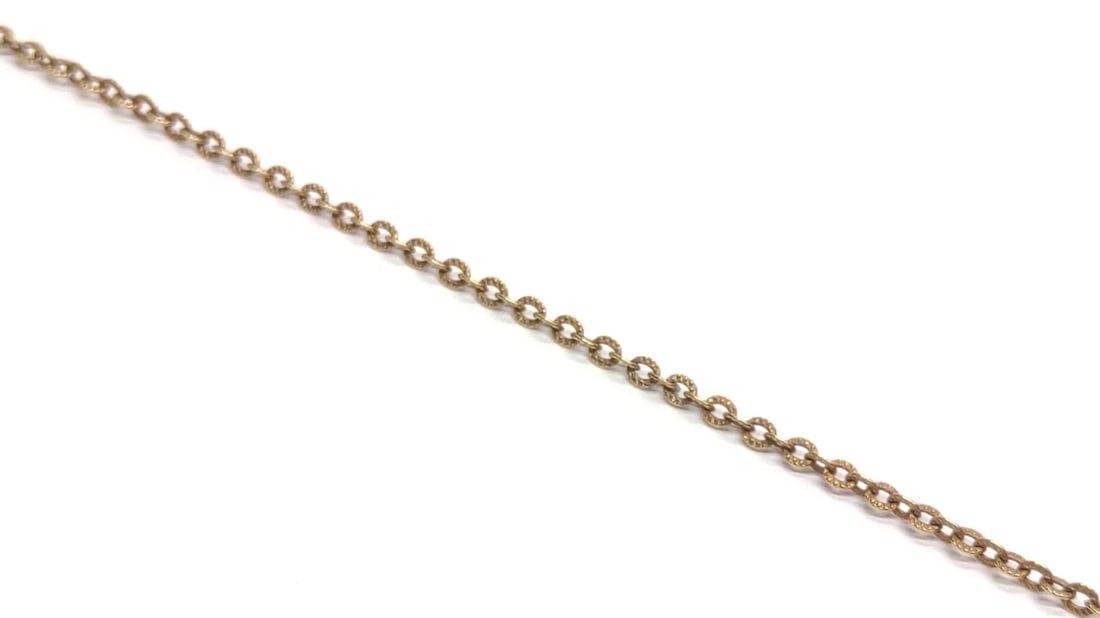 14K Yellow Gold Textured Cable Chain Necklace 15" (1 of 8)