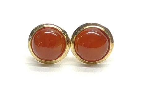 14K Gold Carnelian Stud Earrings