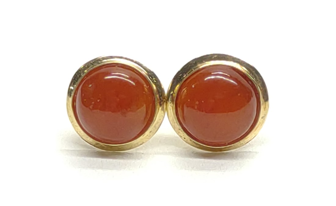 14K Gold Carnelian Stud Earrings (1 of 5)