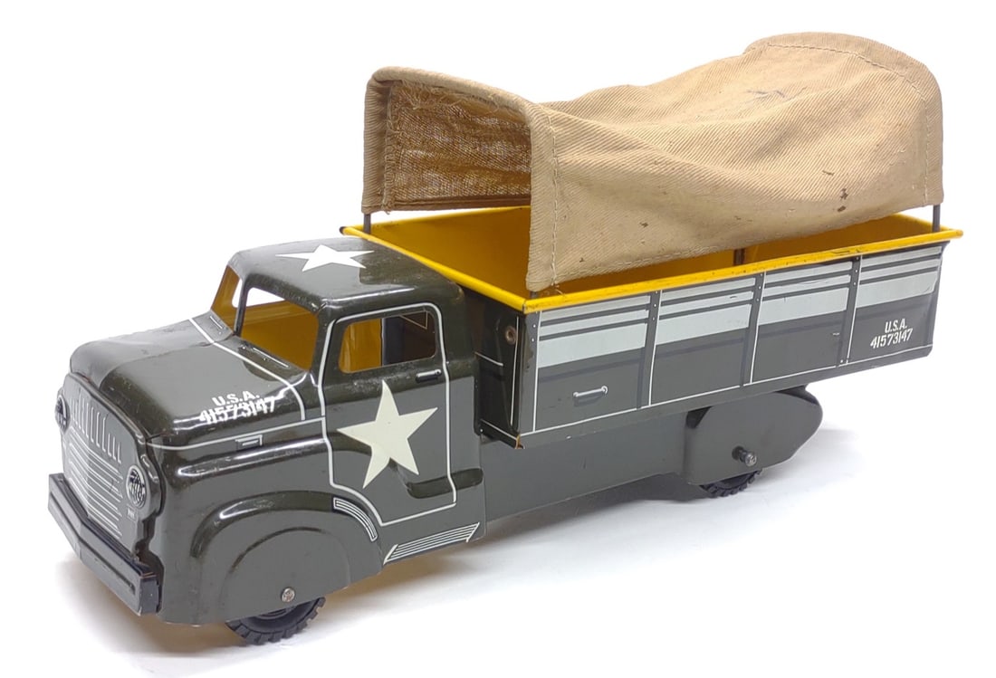 Marx Army Transport w/ Canvas Top Toy Truck (1 of 8)