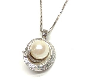 18K WG Chain w/ 14K Gold 6mm Pearl Pendant