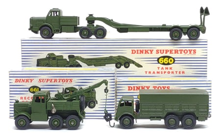 3 Dinky Military Vehicle Model Toys w/ Boxes