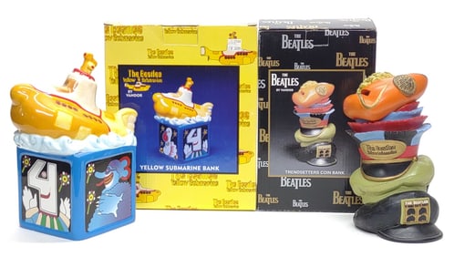 2 Vandor The Beatles Yellow Submarine Coin Banks