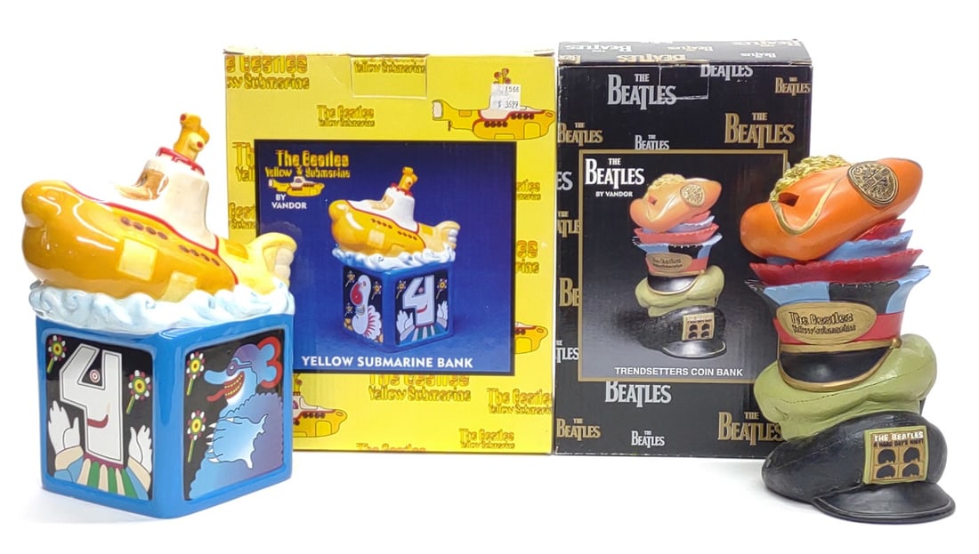 2 Vandor The Beatles Yellow Submarine Coin Banks (1 of 6)