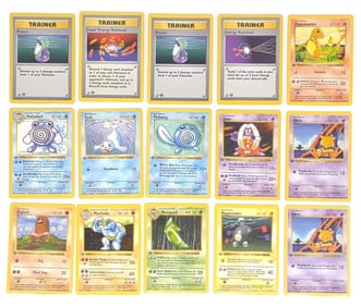 15 1st Edition Pokemon /102 Base Set Series Cards