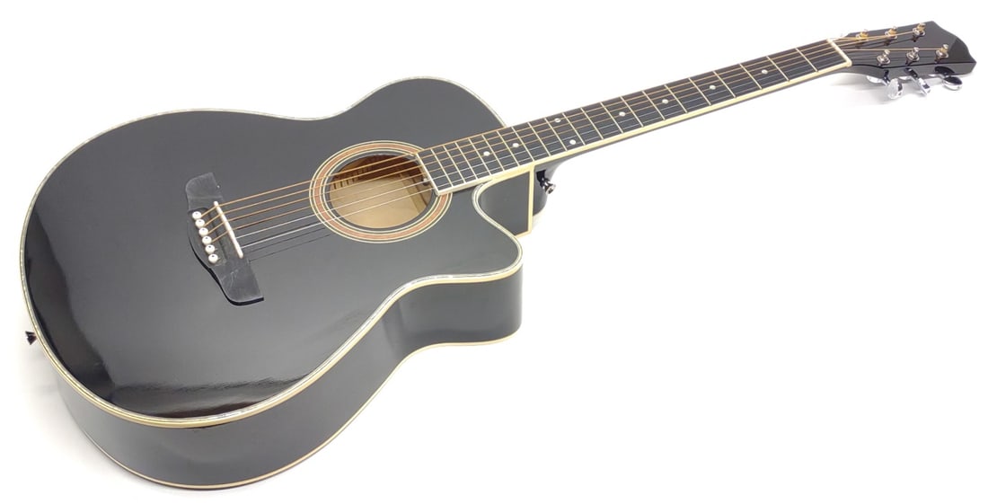 Black Single Cutaway Acoustic Concert Guitar (1 of 8)