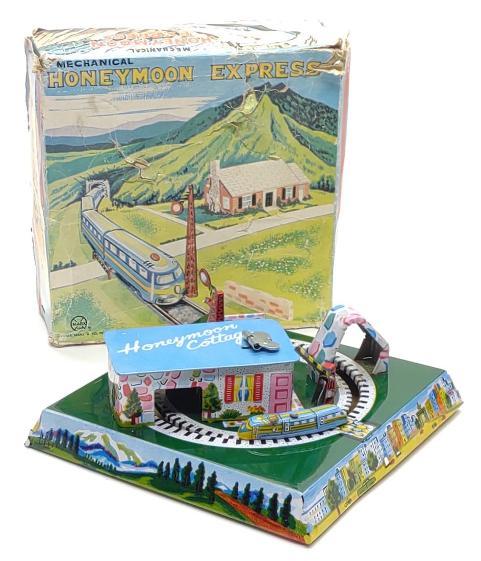 Marx Honeymoon Express Windup Tin Toy w/ Box (1 of 8)