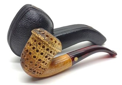 Carved Lattice Meerschaum Pipe w/ Case