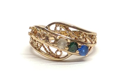 10K Yellow Gold Multi-Stone Ring (sz 4.75)