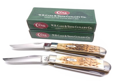 2 Case XX Trapper 6207 SS Folding Knives w/ Boxes