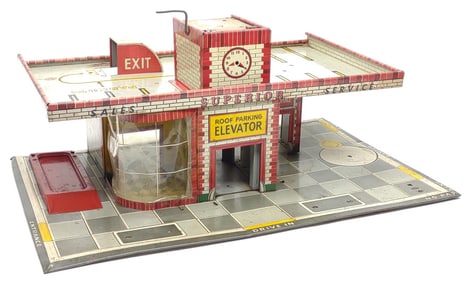 1949 T. Cohn Tin Superior Service Gas Station Toy