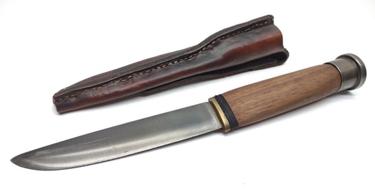 Vintage Finnish Puukko Knife w/ Leather Sheath