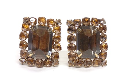 Schreiner Signed Clip On Earrings