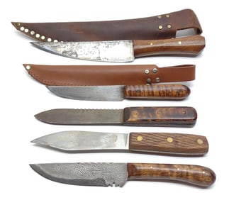 (5) Vintage Fixed Blade Knives (DMP, Russel, Etc.)