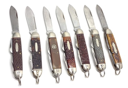 7 Vtg Folding Knives (Ulster, Ka-Bar, Western...)