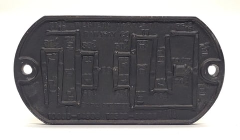 Western Maryland Railway Brake Diagram Plate
