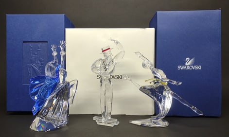 3 Swarovski Magic Of Dance Crystal Figurine Set