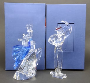 (2) Swarovski Magic Of Dance Crystal Figurine Set