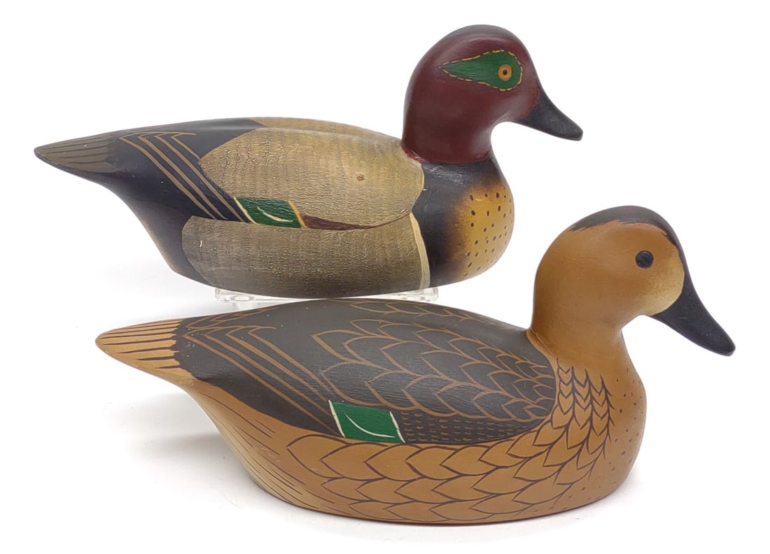 2 William Coleman Green Wing Teal Half Size Decoys (1 of 6)