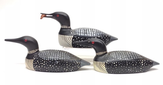 3 William Coleman Loon Decoys (half size)