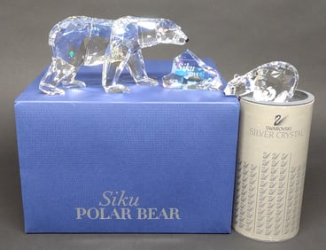 Swarovski Siku Polar Bear Crystal Figurines w/ Box