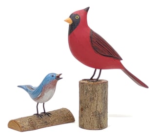 2 Charles W. Slagle Carved Birds (Chestertown, MD)