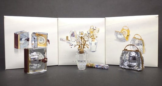 (3) Swarovski Secrets Crystal Figurine Set w/ Box