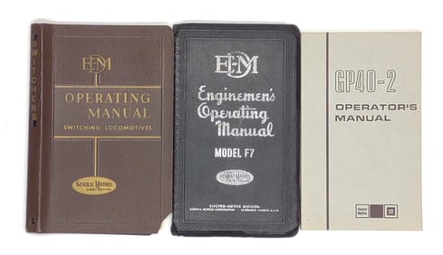 (3) Railroad Diesel Locomotive Operating Manuals