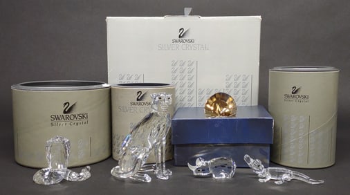 (5) Swarovski Exotic Animal Crystal Figurines