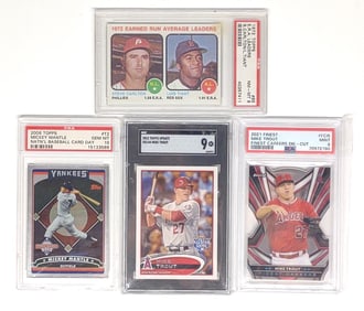 (4) PSA & SGC Graded Topps Baseball Trading Cards